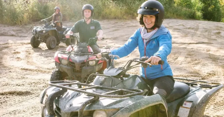 A group of people riding ATVs at Chena
